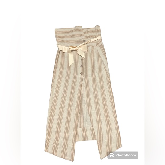 NWT Free People beige linen skirt, Size Medium - Picture 1 of 7